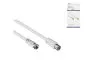 Preview: DINIC câble adaptateur SAT, prise F sur prise coaxiale, blanc, longueur 2,50m, boîte