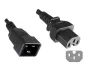 Preview: Warm device cable C15 to C20, 1mm², extension, VDE, black, length 1.80m