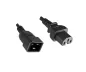 Preview: Warm device cable C15 to C20, 1mm², extension, VDE, black, length 1.80m