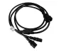 Preview: Y-cold device cable 2x C13 to C20, 1,5mm², extension, VDE, black, length 2,00m