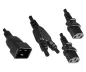 Preview: Y-cold device cable 2x C13 to C20, 1,5mm², extension, VDE, black, length 2,00m