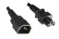 Preview: Cold appliance cable C14 to C5, 0,75mm², extension, VDE, black, length 1,80m