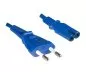 Preview: Захранващ кабел Евро щепсел тип C към C7, 0,75 mm², VDE, син, дължина 1,80 m