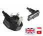 Preview: Power cord England UK type G 3A to C7 angled (bottom), 0,75mm², approval: ASTA, black, length 1,80m