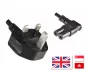 Preview: Power cable England UK type G 3A to C7 angled (left, right), 0.75mm², approval: ASTA, black, length 1.80m