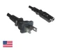 Preview: Câble secteur Amérique USA NEMA 1-15P, type A sur C7, AWG18, 7A, SPT, homologations : UL/CSA, noir, longueur 1,80m