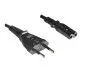 Preview: Power cord Euro plug type C to C7, 0,75mm², VDE, black, length: 10,00m