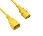 Preview: Cable de alimentación C13 a C14, amarillo, 0,75 mm², prolongación, VDE, longitud 0,50 m