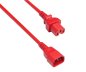 Preview: Warm appliance cable C14 to C15, 1mm², 1,5m, red H05V2V2F3G 1mm², Extension