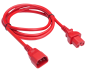 Preview: Warm appliance cable C14 to C15, 1mm², 1,5m, red H05V2V2F3G 1mm², Extension