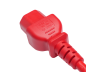 Preview: Warm appliance cable C14 to C15, 1mm², 1,5m, red H05V2V2F3G 1mm², Extension