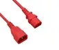 Preview: Cable de alimentación C13 a C14, rojo, 1mm², prolongación, VDE, longitud 3,00m