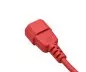 Preview: Cable de alimentación C13 a C14, rojo, 1mm², prolongación, VDE, longitud 3,00m