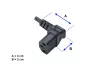 Preview: Cold appliance cable C13 90° top to C14, 0,75mm², VDE, black, length 0,30m