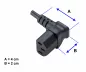 Preview: Cold appliance cable C13 90° down to C14, 0,75mm², VDE, black, length 0,30m