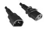 Preview: IEC кабел с изключително голямо сечение от 1,5 mm², C13 до C14, удължител, VDE, черен, 5 m