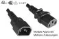 Preview: Cable de alimentación C13 a C14, prolongación, 1mm², multi homologaciones: VDE/UL/CCC/KTL/SAA/PSE, negro, longitud 5,00m