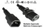 Preview: Power cable C13 to C14, 1mm², extension, multi approvals: VDE/UL/CCC/KTL/SAA/PSE, black, length 2,00m