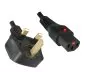 Preview: Power cord England UK type G 5A to C13, with lock, 1,00mm², approval: BSI or ASTA, black, length 2,00m