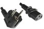 Preview: Power cord Europe CEE 7/7 90° to C13, 0,75mm², VDE, black, length 0.50m