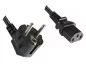 Preview: Power cable with an extra-large cross-section of 1.5mm², CEE 7/7 90° to C13, VDE-certified, black, 1.80m