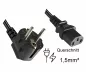 Preview: Câble secteur avec une section extra large 1,5mm², CEE 7/7 90° sur C13, certifié VDE, noir, 3m