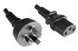 Preview: Power cable Australia type I to C13, 0,75mm², SAA, black, length 1,80m