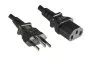 Preview: Napajalni kabel Brazilija tip N na C13, 0,75 mm², INMETRO, črn, dolžina 1,80 m