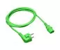 Preview: Power cord Europe CEE 7/7 90° to C13, 0,75mm², VDE, green, length 1,80m