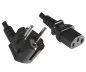 Preview: Power cord Europe LSZH, CEE 7/7 90° to C13, 1mm², VDE, black, length 3,00m