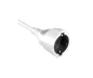 Preview: Protective contact extension cable, 1.5mm², 2m, CEE 7/7 90° to CEE 7/3, plug to socket, white