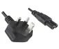 Preview: Power cable England UK type G 3A to C7, 0,75mm², approval: BSI, black, length 1,80m