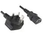 Preview: Power cord England UK type G 10A to C13, 0,75mm², approval: BSI Kitemark, black, length 1,80m