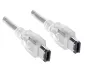 Preview: FireWire Kabel 6 polig Stecker auf Stecker, 10,00m Anschlusskabel IEEE 1394a, transparent