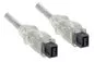 Preview: FireWire Kabel 9 polig Stecker auf Stecker, Anschlusskabel IEEE 1394b, transparent, 2,00m