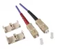 Preview: FO cable OM4, 50µ, SC / SC connector multimode, ericaviolet, duplex, LSZH, 20m