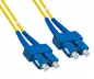 Preview: LWL Kabel OS1, 9µ, SC / SC Stecker, Single Mode, duplex, gelb, LSZH, 3m