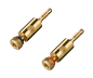 Preview: Banana Plug Set with Screw Connection / 2 Pieces Gold Plated, 4mm, Color Ring 1x Red & 1x Black, Box