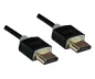 Preview: Super Slim HDMI 1.4 Kabel Stecker auf Stecker, DINIC Monaco Range, AWG 36, OD 3,6mm, schwarz, Länge 1,00m, Blister