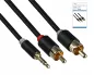 Preview: Audio Kabel 3,5mm Klinken St. auf 2x Cinch St., 5m DINIC Monaco Range, schwarz