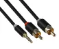 Preview: Audio Kabel 3,5mm Klinken St. auf 2x Cinch St., 5m DINIC Monaco Range, schwarz