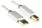 Preview: HQ USB 2.0 Cable A male to B male, Monaco Range, white, 2,00m