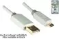 Preview: HQ Cavo micro USB da maschio A a maschio micro B, gamma Monaco, bianco, 0,50 m, blister DINIC