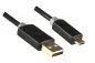 Preview: Cavo USB Micro HQ, da A a micro B, KB, 1m placcato oro, nero, scatola DINIC