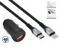 Preview: USB auto 48W C+A kiirlaadija + Lightning kaabel, 1m 48W USB autolaadija + USBC - Lightning HQ kaabel, karbis