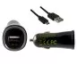 Preview: USB car quick charger + micro USB cable, black, 1,00m