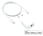Preview: USB C+A charging set 20W, PD, Lightning/C 20W, 3.6V~5.9V/3A; 6~9V/2A; 9V~12V/1.5A, white, DINIC box with Euro hole, 2m
