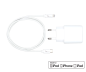 Preview: USB C+A charging set 20W, PD, Lightning/C 20W, 3.6V~5.9V/3A; 6~9V/2A; 9V~12V/1.5A, white, DINIC box with Euro hole, 2m