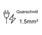 Preview: Netzkabel mit einem extra großen Querschnitt 1,5mm²