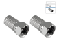 Preview: Conector F twist-on pentru cablu 7,3mm, cupru, cantitate: 2 bucăți, cutie DINIC cu gaură Euro, lungime 20mm